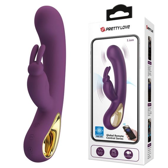Вибратор PRETTY LOVE Liam purple, 12 vibration functions Mobile APP Long-distance Control Sex Aura