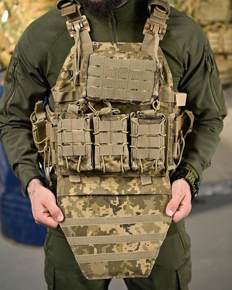 Плитоноска 4 швидких скидання з наплічником Cordura піксель ПП4632 | Зображення 3