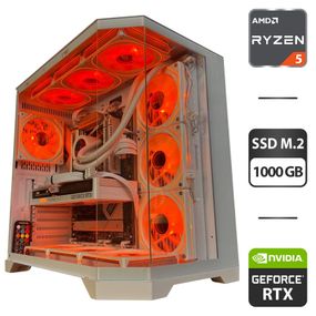 Збірка на замовлення: ігровий ПК GameMax Hype-M White Tower / AMD Ryzen 5 7500F (6 (12) ядер по 3,7 - 5,0 ГГц) / 32 ГБ DDR5 / 1000 ГБ SSD M.2 / nVidia GeForce RTX 5060 Ti, 16 ГБ GDDR7, 128-bit / 750 Вт б/в