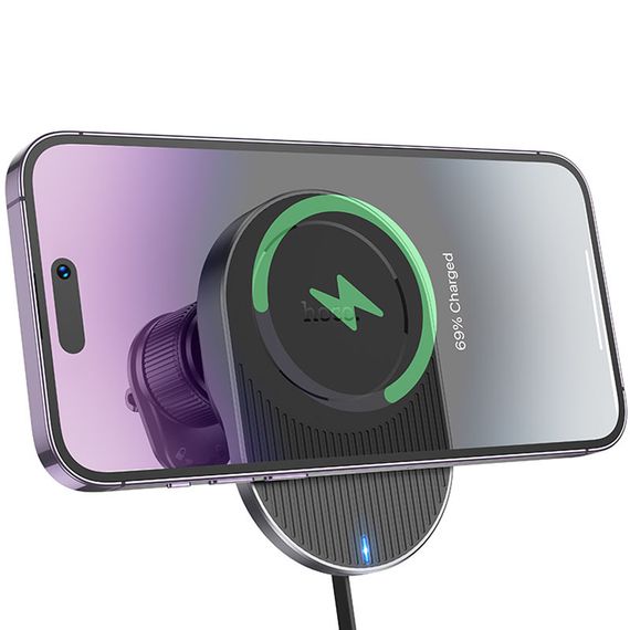 Автотримач з БЗП Hoco HW12 Guardian magnetic (air outlet) Black / Gray | Зображення 3