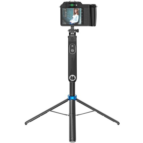 Монопод для селфі Hoco K22 Anti-shake з триногами + знімний BT пульт Black | Зображення 4