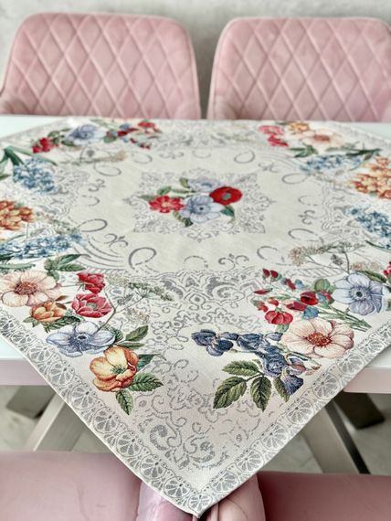 Скатертина гобеленова MANDALAS FLOWERS Limaso, 97х100, Квадратна, Повсякденний, Без люрексу, 40% поліестер, 60% бавовна, Гобелен | Зображення 4