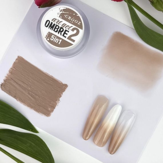 Гель-краска для омбре Crooz Art gel ombre № 02 (бежево-молочный) 3мл | Зображення 1