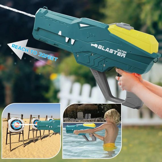 Водяной пистолет детский «Крокодил» Water Gun • Аккумуляторный водный бластер с автоматическим набором воды для летних игр | Зображення 3