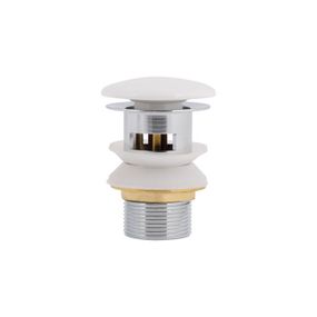 Донний клапан Pop-up для біде з переливом 70х70х110 mm White Qtap
