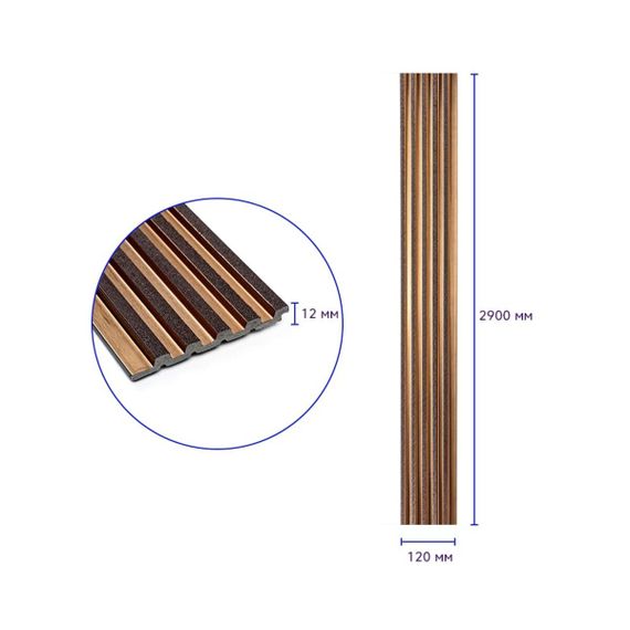 Декоративна PS рейка 2900*120*12мм (D) SW-00002135 | Зображення 2