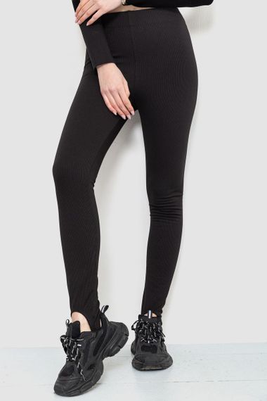 Лосини в рубчик на флісі, колір чорний, 102R365 | Зображення 1