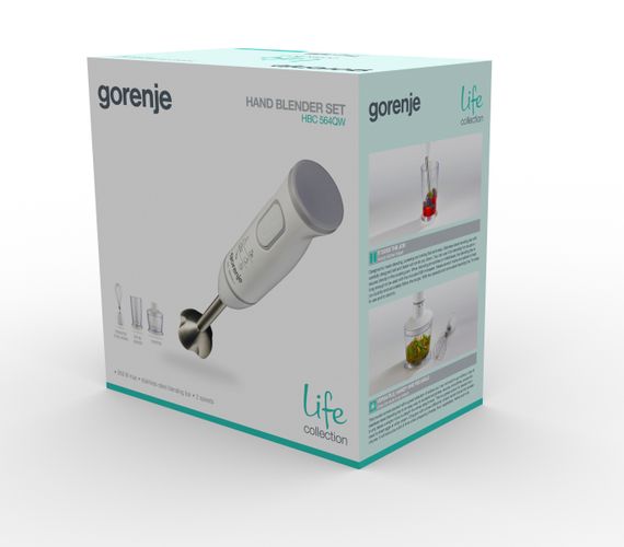 Блендер Gorenje HBC564QW/погружной/560 Вт /чаша 0.5 л./ измельчитель- 0.5/венчик/белый (HBC564QW) | Зображення 4