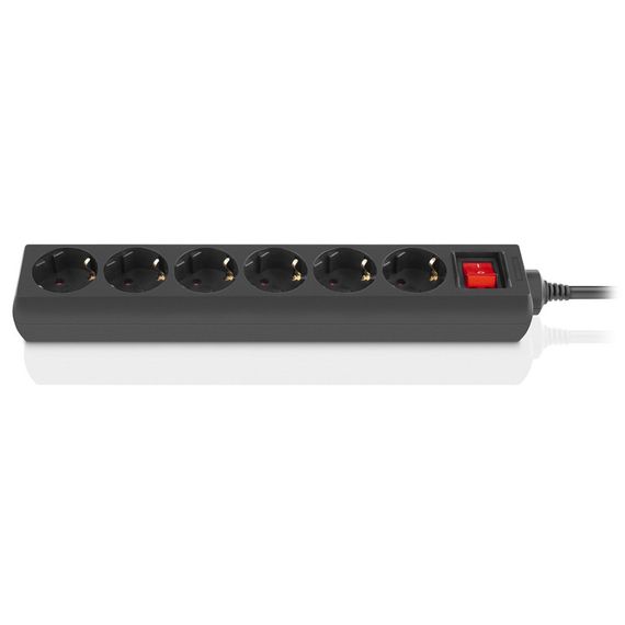 Мережевий фільтр живлення REAL-EL RS-6 Protect M 1.8m, black (EL122300032) | Зображення 1