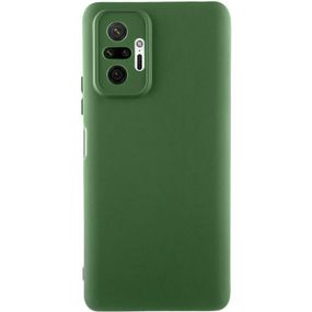 Чехол TPU GETMAN Liquid Silk Full Camera для Xiaomi Redmi Note 10 Pro / 10 Pro Max Зеленый / Dark green
