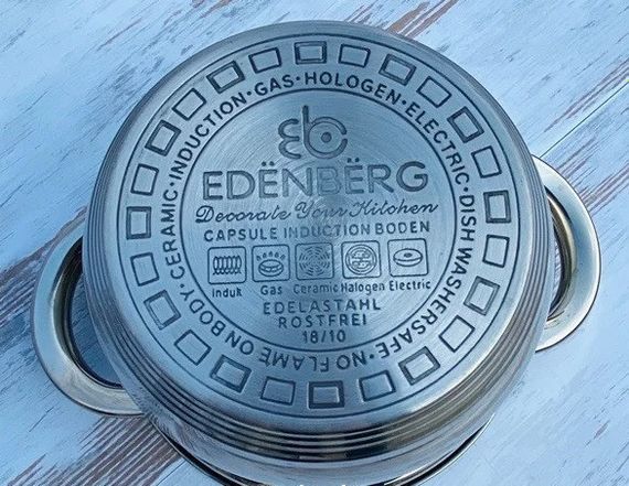 Универсальный набор кастрюль Edenberg EB-3733 из нержавеющей стали с антипригарным покрытием с крышками | Зображення 3