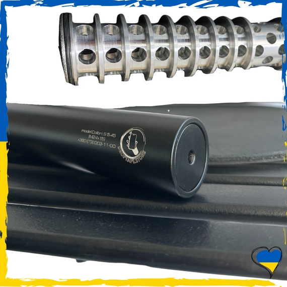 Глушник для АК, АКМ, АК74, АКС74У MAX model.Colibri_S 5.45 [M24X1,5]. Саундмодератор
