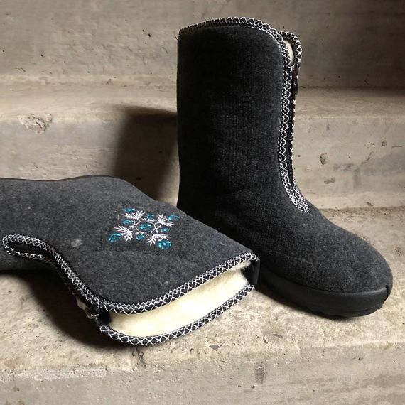 Дутики женские термо, Женские галоши на меху, Женские зимние ботинки из войлока бурки бабуши NZ-80 | Зображення 8