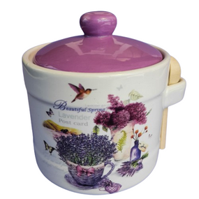 Ємність для меду Прованс 420мл d10см/h8см з дерев'яною ложкою S&T 2370-6