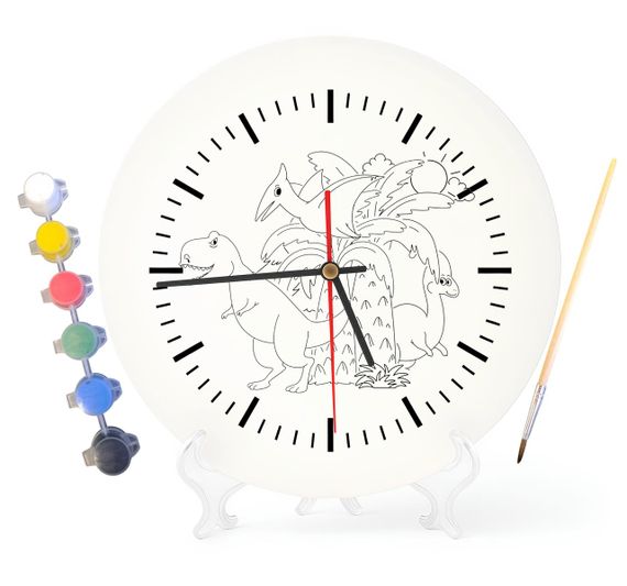 Детский набор для творчества часы раскраска Динозавры 30 см (Г0189)