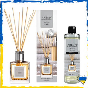 Набор Аромадиффузор+наполнитель Areon Home Perfume Silver Line
