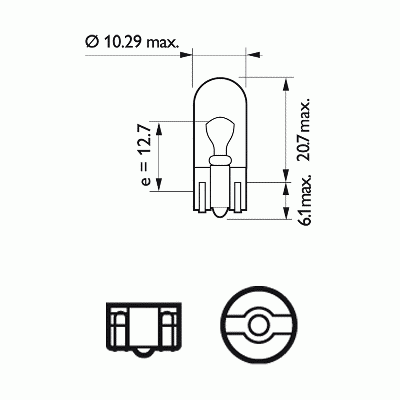 Указательная лампа накаливания PHILIPS 13961CP W5W 24V 5W W2,1X9,5d | Зображення 1
