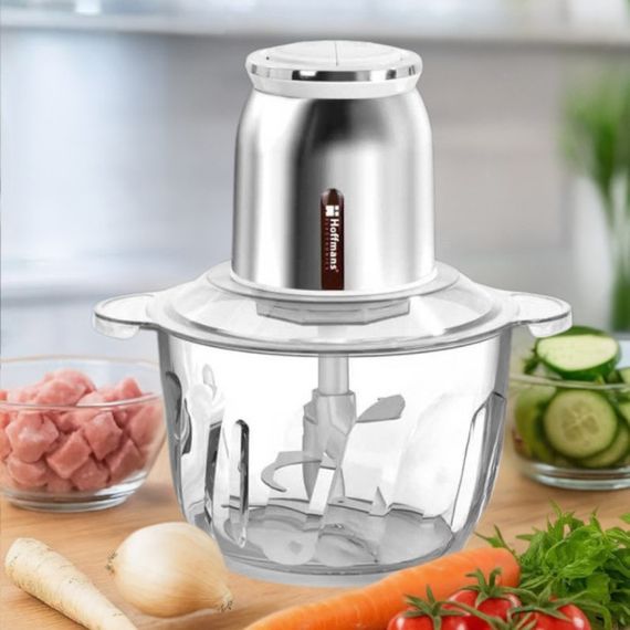 Скляний подрібнювач Hoffmans HM-8843 • 2 л 1200Вт універсальний кухонний чоппер | Зображення 3