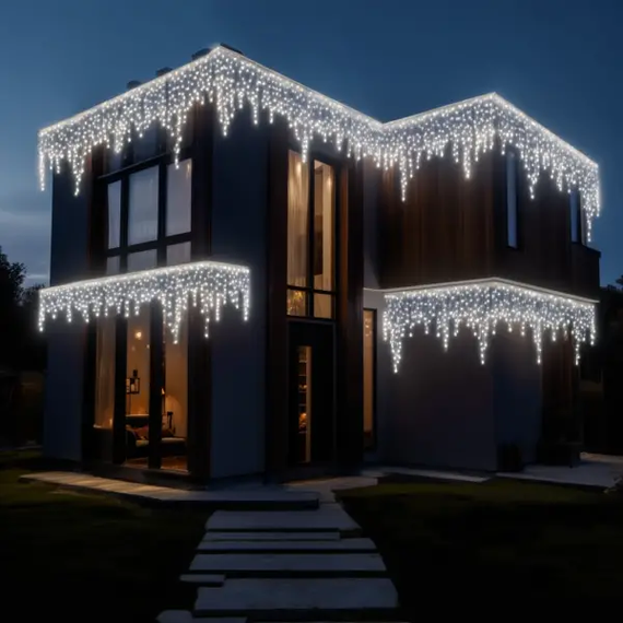 Уличная гирлянда Бахрома 50 м 600 LED белый провод Белый 50MWW | Зображення 1