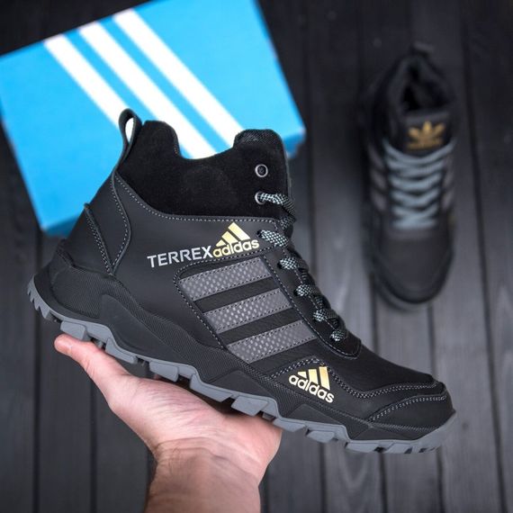 шкіряні зимові ботинки Adidas чорні | Зображення 5