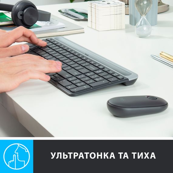 IT набір Logitech MK470 Slim Wireless Combo, US, Graphite (920-009204) | Зображення 2