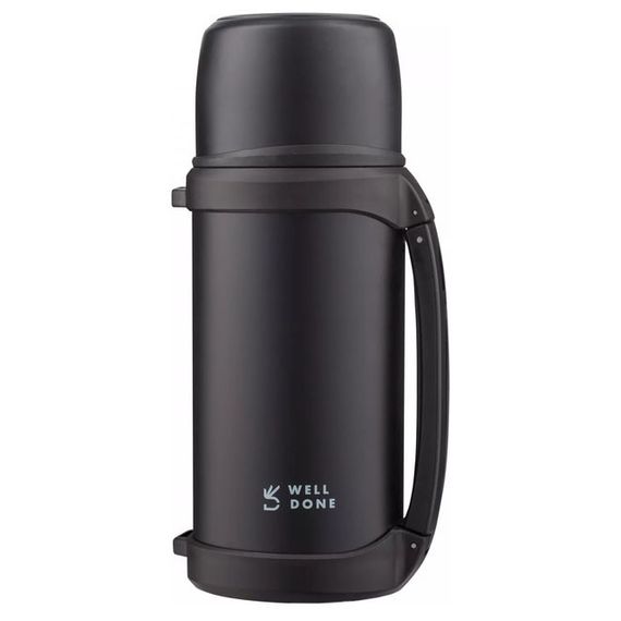 Термос вакуумный Well Done WD-7041B 1.5 литра. GL-620 Цвет: черный | Зображення 3