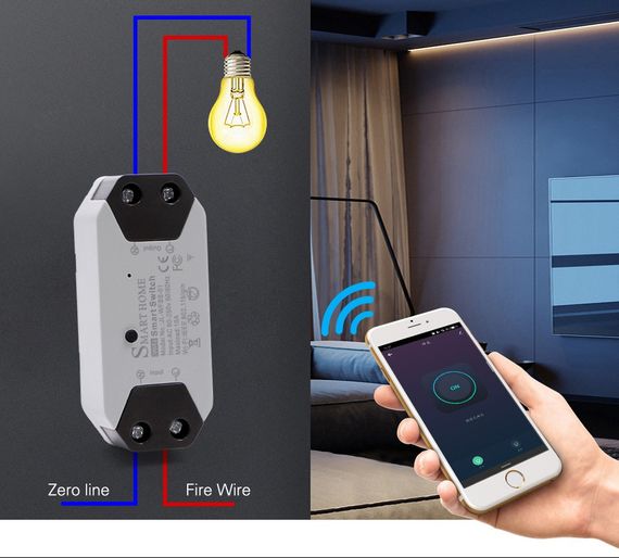 Wi-Fi реле для розумного будинку Smart Home 10А ∙ Розумний вай фай смарт вимикач з керуванням через додаток iOS / Android | Зображення 4