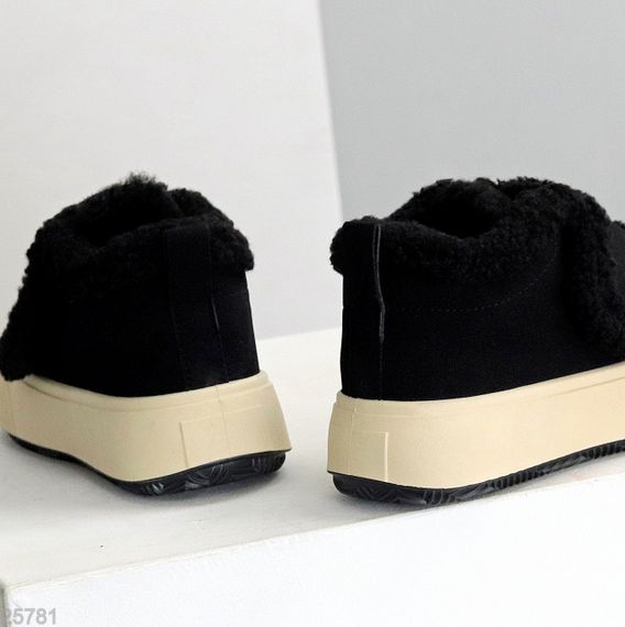 Спортивные замшевые черные зимние автоледи на липучке | Зображення 7