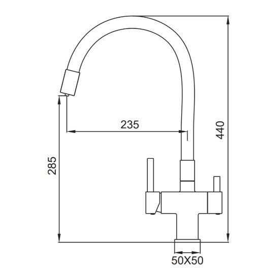 Змішувач для кухні Koer KB-72023-05 з виходом для питної води (KR5009) | Зображення 1