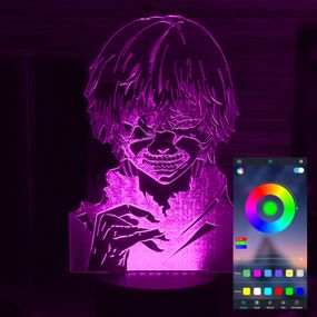 Акриловий світильник-нічник керування з телефона Кен Канекі (Ken Kaneki) tty-n000623