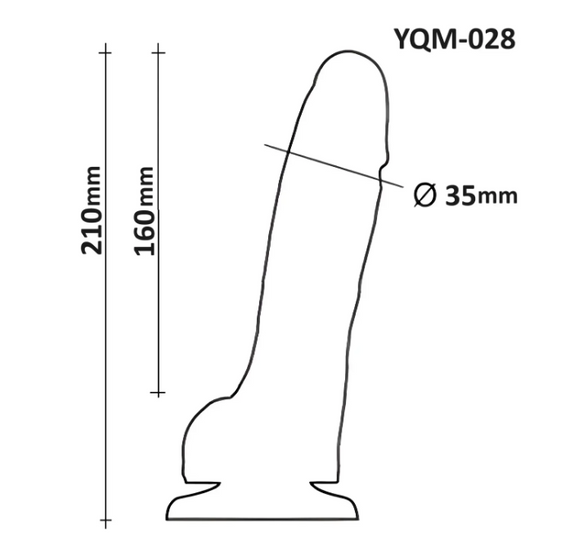 Фалоімітатор з мошонкою на присосці OYO YQM-028 (довжина 21 см, діаметр 3.5 см) Sex Aura | Зображення 6