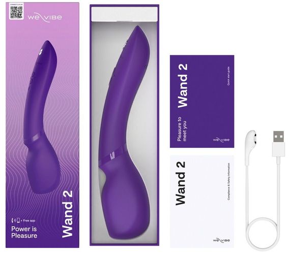 Смарт-вібромасажер We-Vibe Wand 2 Purple, дуже потужний, функція Smart Silence | Зображення 5