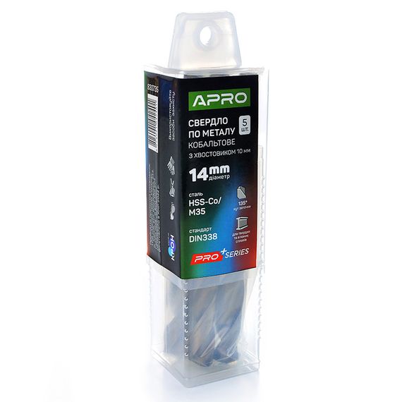 Свердло для металу кобальтове HSS-Co/M35 Ø 14.0 мм із хвостовиком Ø10 мм (тубус, кратність5 шт.) PRO PRO 8307351 | Зображення 1