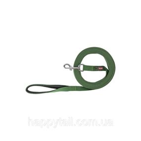 Поводок для собак Trixie Tracking leash хлопковый с мягкой ручкой, оливковый длинный поводок Трикси для дрессировки, M 5 м / 20 мм