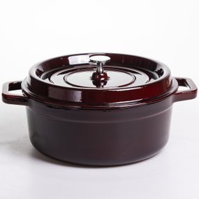 Кокотниця чавунна емальована 6 л, бургунді Yiwu HP-FLG-12 burgundy