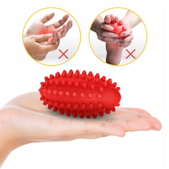 М'яч масажний огірок 4FIZJO Spike Bean 11.5 x 5 см Red (P-5905973403313) | Зображення 3