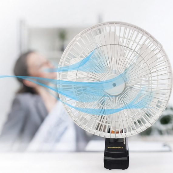 Вентилятор портативный VAP-12 с функцией автовращения / Аккумуляторный вентилятор 12",  21V 2 АКБ