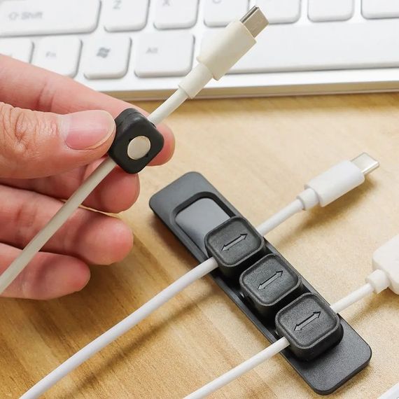 Тримач органайзер Primo TKM4 для USB кабелів магнітний - Black | Зображення 3