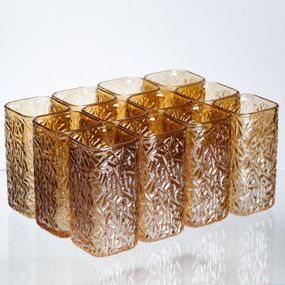 Набір склянок для напоїв Matrix Glass 12 штук по 245 мл коричневий HP-17-48