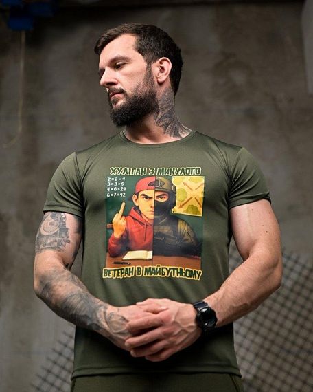 Тактична потоотводна футболка Хуліган oliva ПП7848 | Зображення 3