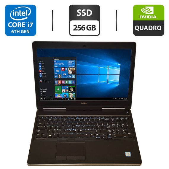 Мобильная рабочая станция Б-класс Dell Precision 7510 / 15.6" (1920x1080) IPS / Intel Core i7-6820HQ (4 (8) ядра по 2.7 - 3.6 GHz) / 16 GB DDR4 / 256 GB SSD / nVidia Quadro M2000M, 4 GB GDDR5, 128-bit / WebCam б/у
