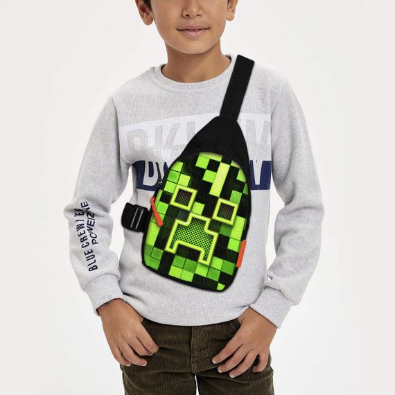 Сумка через плече дитяча Minecraft Кріпер 29х17 см сумка слінг для хлопчика (02079)