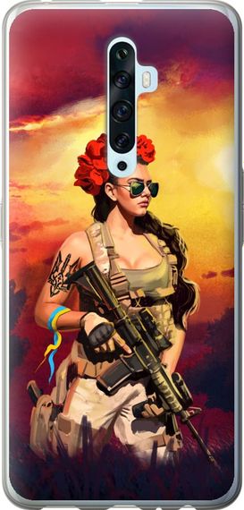 Чехол на Oppo Reno 2Z Украинка с оружием "5316u-1867-17620"