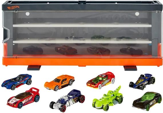 Прозорий кейс дисплей + 8 машинок Хот Вілс Hot Wheels Race Case with 8 Toy Cars Інтерактивний контейнер | Зображення 3