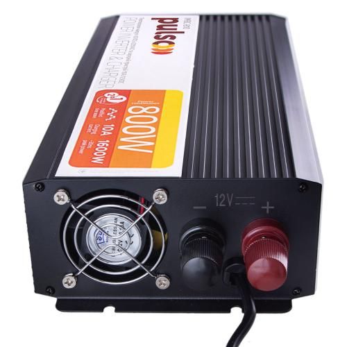 Перетворювач напруги/Зарядн. пристрій PULSO IMBC-810/12V-220V/800W/10A/мод.хвиля/клеми | Зображення 3