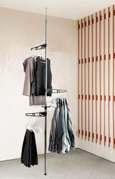Вішалка від підлоги до стелі Hanger floor to ceiling для одягу, сушарка окремостояща телескопічна | Зображення 1