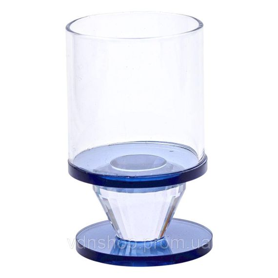 Підсвічник скляний 6×10 см на одну свічку підсвічник келих на ніжці декоративний Сірий HP-4-19S | Зображення 1