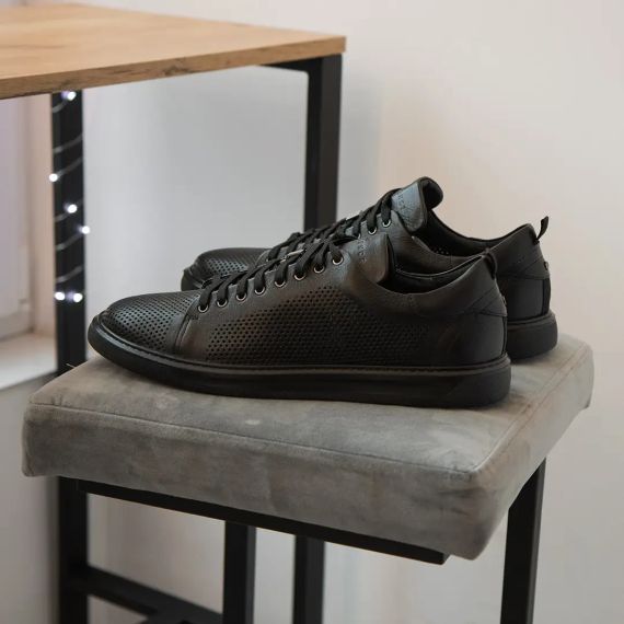 Черные кеды с перфорацией 47 размер - стелька 31,3 см | Зображення 2