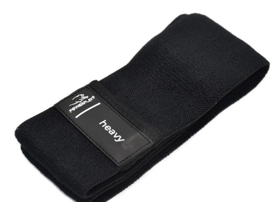 Тканева гумка для фітнесу та спорту PowerPlay 4111 Hip Band L Light Чорна (d_84cm) (PP_4111_Black_L) | Зображення 4