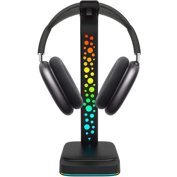 УЦЕНКА! Мультифункциональная подставка для наушников / гарнитуры Digital Lion G2, с RGB подсветкой и 2 портами USB (0065)